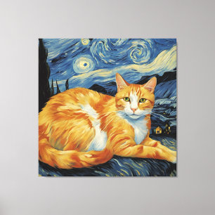 Eine Katze in der frühen Nacht Leinwanddruck
