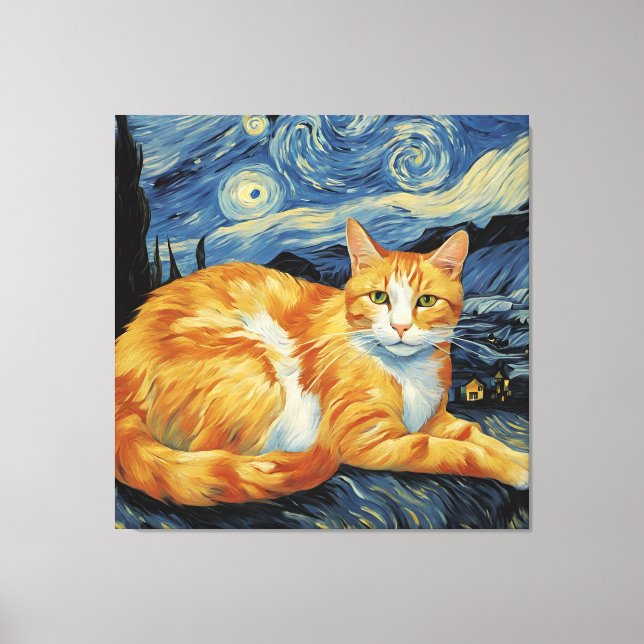 Eine Katze in der frühen Nacht Leinwanddruck (Vorderseite)