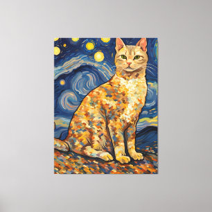 Eine Katze in der frühen Nacht Leinwanddruck