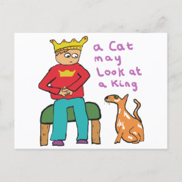 Eine Katze kann sich einen König ansehen Postkarte