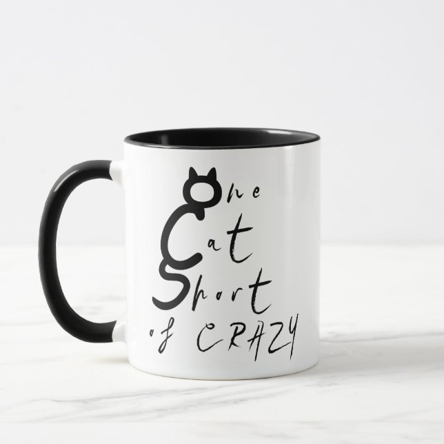 Eine Katze Kurz verrücktes Zitat Tasse (Links)