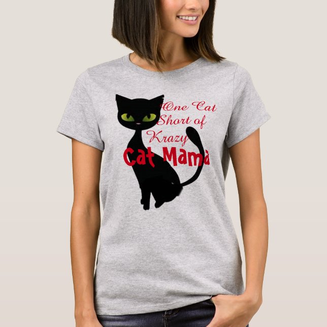 eine Katze kurz von verrücktem T-Shirt (Vorderseite)