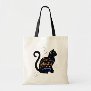 Eine Katze Kurze verrückte Katze Lady Tragetasche