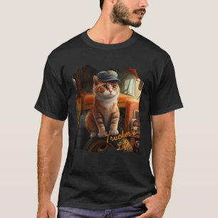 Eine Katze lebt ein Leben für Lastwagen T-Shirt