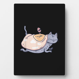 Eine Katze mit Eiern für Cat Lovers Gift Fotoplatte