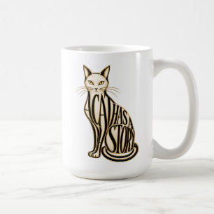 Eine Katze mit einer Geschichte Kaffeetasse