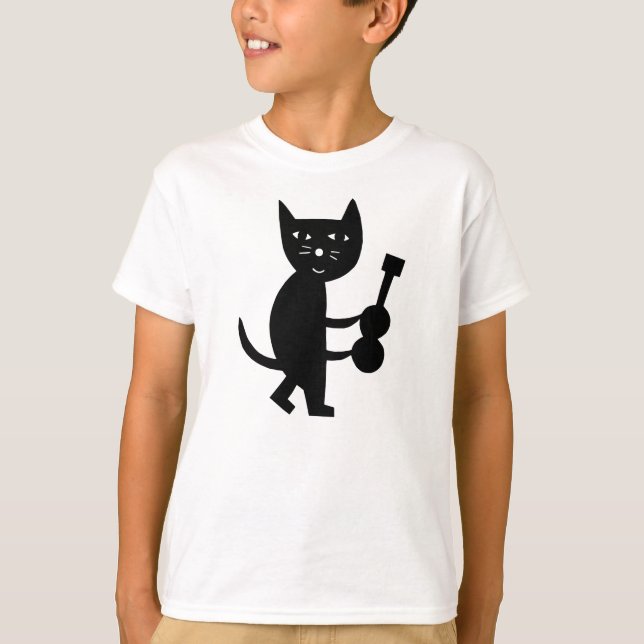 Eine Katze mit einer Gitarre T-Shirt (Vorderseite)