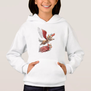 Eine Katze mit Flügeln, die wie ein Vogel fliegen. Hoodie