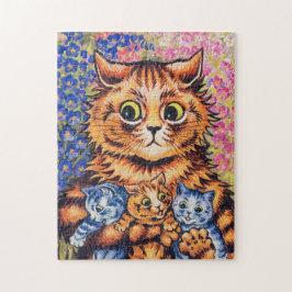 Eine Katze mit ihren Kätzchen von Louis Wain
