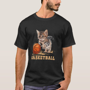 Eine Katze spielt einen Basketball-Spielfeldspiele T-Shirt