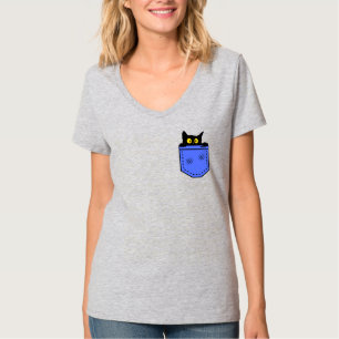 Eine Katze versteckt sich in der Tasche T-Shirt