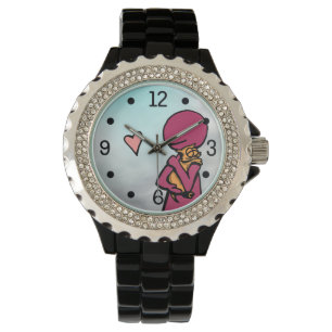 Eine Katzen-Liebe-Umarmungs-Abdeckungs-Uhr Armbanduhr