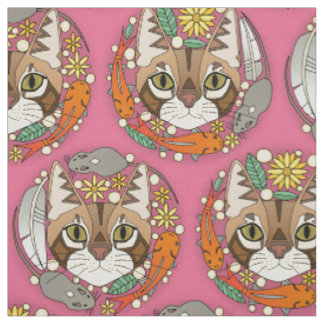 eine Katzenlebenspolka pink Stoff