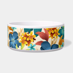 Eine Keramikschale mit einem lebendigen Blumenmust Napf