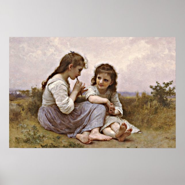 Eine Kindheitsidylle, feine Kunstmalerei, Poster (Vorne)