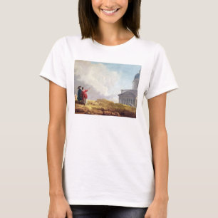 Eine Kirche angezeigt zu einem Reisenden in einem T-Shirt