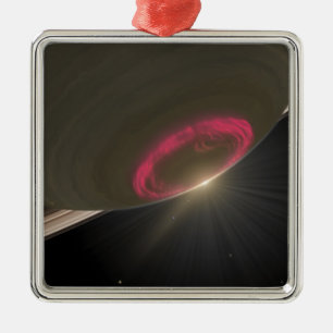 Eine Kirsche-rote Aurora Ornament Aus Metall