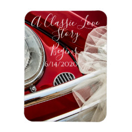 Eine klassische Autogeschichte Save the Date Magnet
