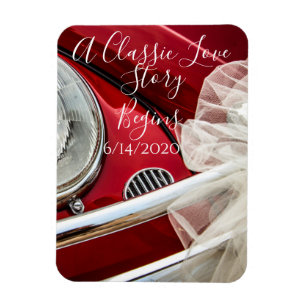 Eine klassische Autogeschichte Save the Date Magnet