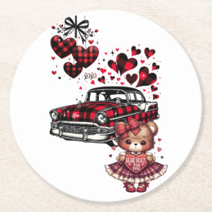 EINE KLASSISCHE VALENTINS-LIEBE FÜR DICH 2 RUNDER PAPPUNTERSETZER