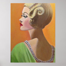 Eine klassische Vintage Dame Poster