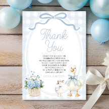 Eine kleine alberne Gans blaue Blumen-Baby-Party