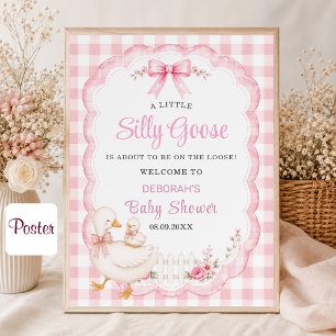 Eine kleine alberne Gans Pink Cottagecore Babypart Poster