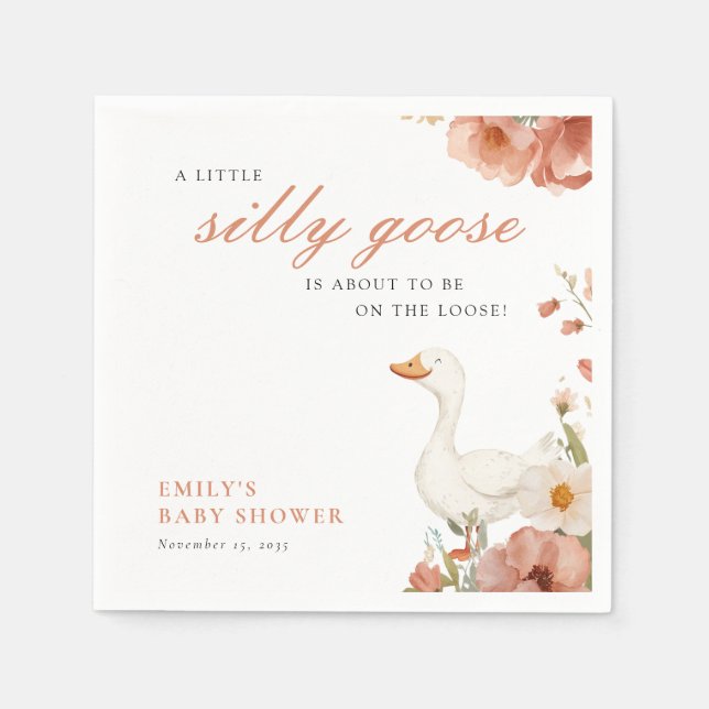 Eine kleine Alberne Gänsehinderdusche Serviette (Vorderseite)