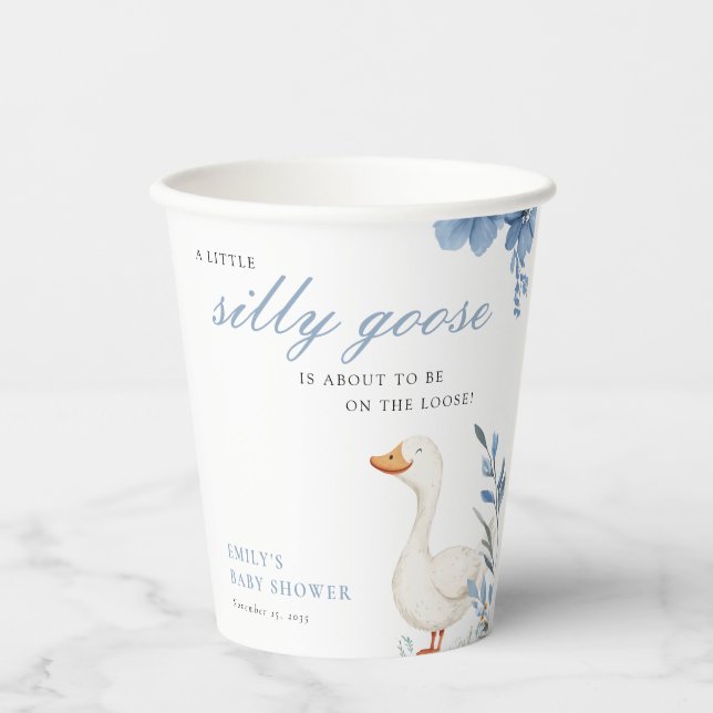 Eine kleine Alberne Gänsejunge Babydusche Napkins Pappbecher (Vorderseite)
