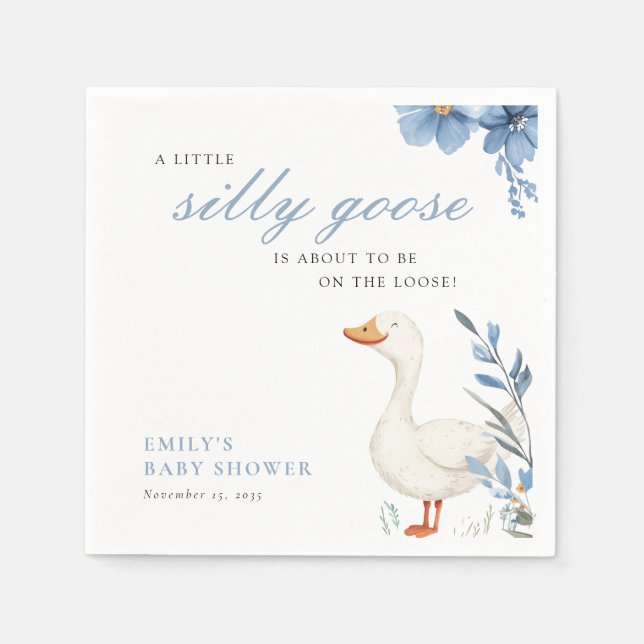 Eine kleine Alberne Gänsejunge Babydusche Napkins Serviette (Vorderseite)