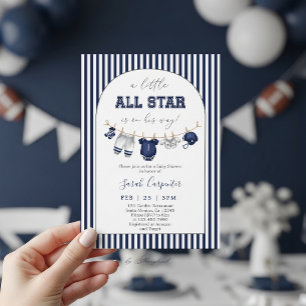 Eine kleine All-Star-Fußball-Baby-Party Einladung