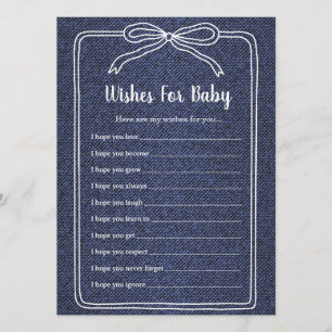 Eine kleine Baby-Babyparty im Stil von Blue Jeans  Einladung