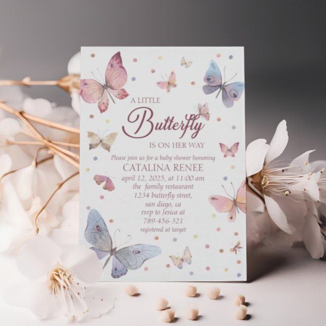 Eine kleine Babydusche aus Butterfly Pastel Einladung (Von Creator hochgeladen)