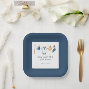 Eine kleine Baseball-Schlagmann Baby Shower Pappteller