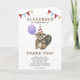 Eine kleine Biber-3. Geburtstagsparty Dankeskarte