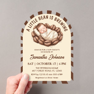 Eine kleine Bohne braut Kaffee Baby Shower Acryleinladungen