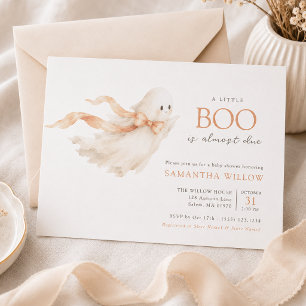 Eine kleine Boo-Aquarell-Halloween-Baby-Party Einladung