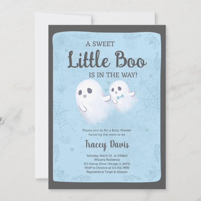 Eine kleine Boo Baby Dusche Einladung (Vorderseite)