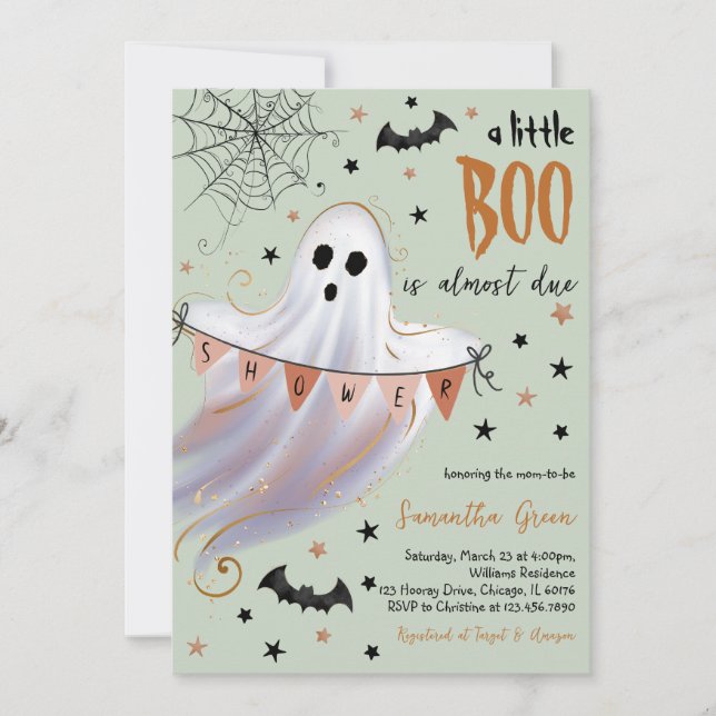 Eine kleine Boo Baby Dusche Einladung (Vorderseite)