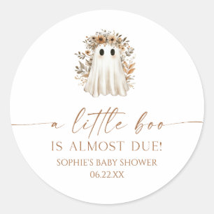 Eine kleine Boo Boho Ghost Wildblume Kinderdusche Runder Aufkleber