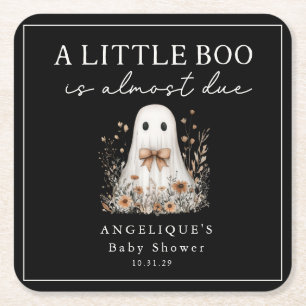 Eine kleine Boo-Geister-Wildblumen-Baby-Party  Rechteckiger Pappuntersetzer