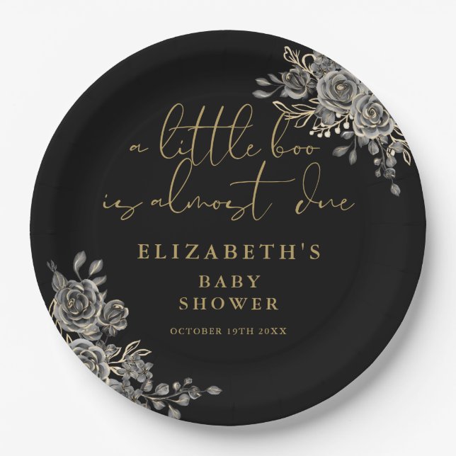 Eine kleine Boo-Gothic-Baby-Dusche Pappteller (Vorderseite)