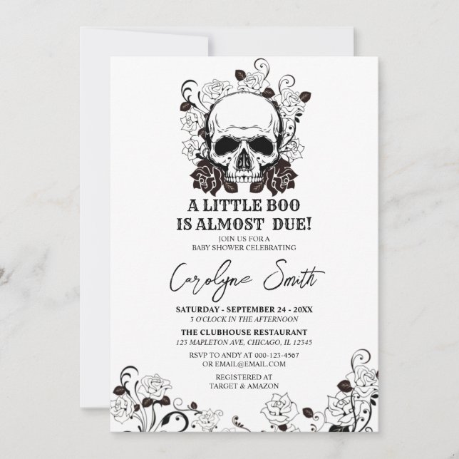 Eine kleine Boo Halloween Baby Dusche Einladung (Vorderseite)