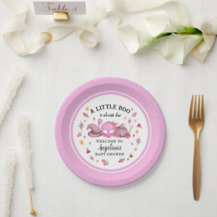 Eine kleine Boo Pink Halloween Kinderdusche Pappteller