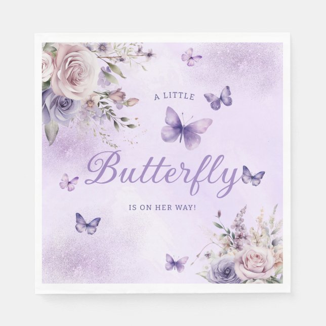 Eine kleine Butterfly-Aquarelldusche Serviette (Vorderseite)