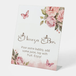Eine kleine Butterfly Baby Dusche Mimosa Bar Sockelschild