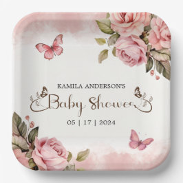 Eine kleine Butterfly-Babydusche Pappteller