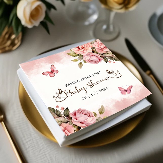 Eine kleine Butterfly-Babydusche Serviette (A Little Butterfly Baby Shower Napkins)