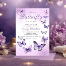 Eine kleine Butterfly Boho lila Girl Baby Dusche