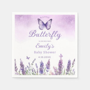 Eine kleine Butterfly-lila, niedliche Mädchendusch Serviette